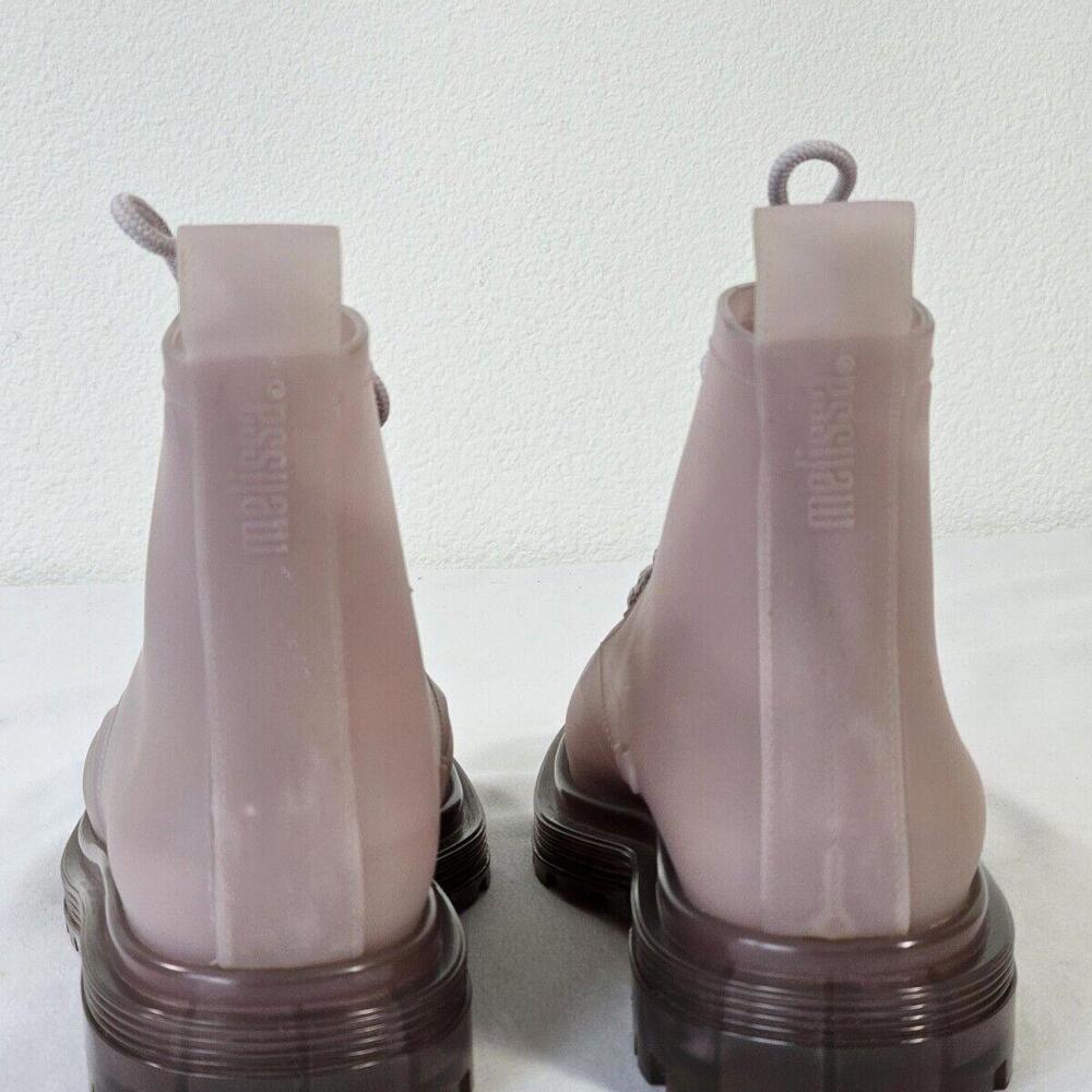 Melissa Coturno Jelly Pink Vegan Combat Rain Muck Boots Women's Size 6 - Picture 6 of 9